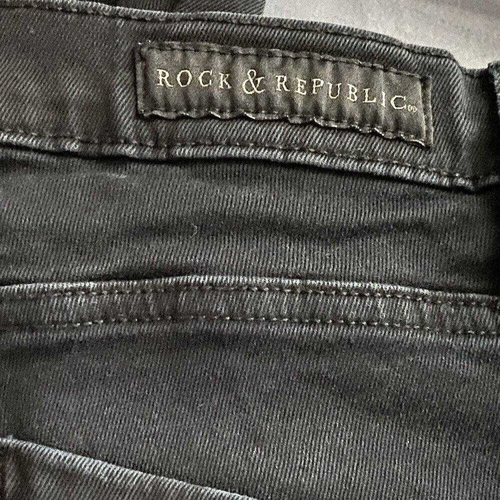 Rock & Republic Jeans Women’s Size 10 Kashmere Black Denim Skinny Stretch - Picture 5 of 7